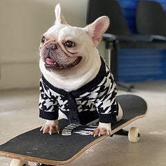 Designer Black & White Dog Sweater