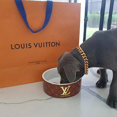 Louie Vuton & Puccii Dog Pet Bowl